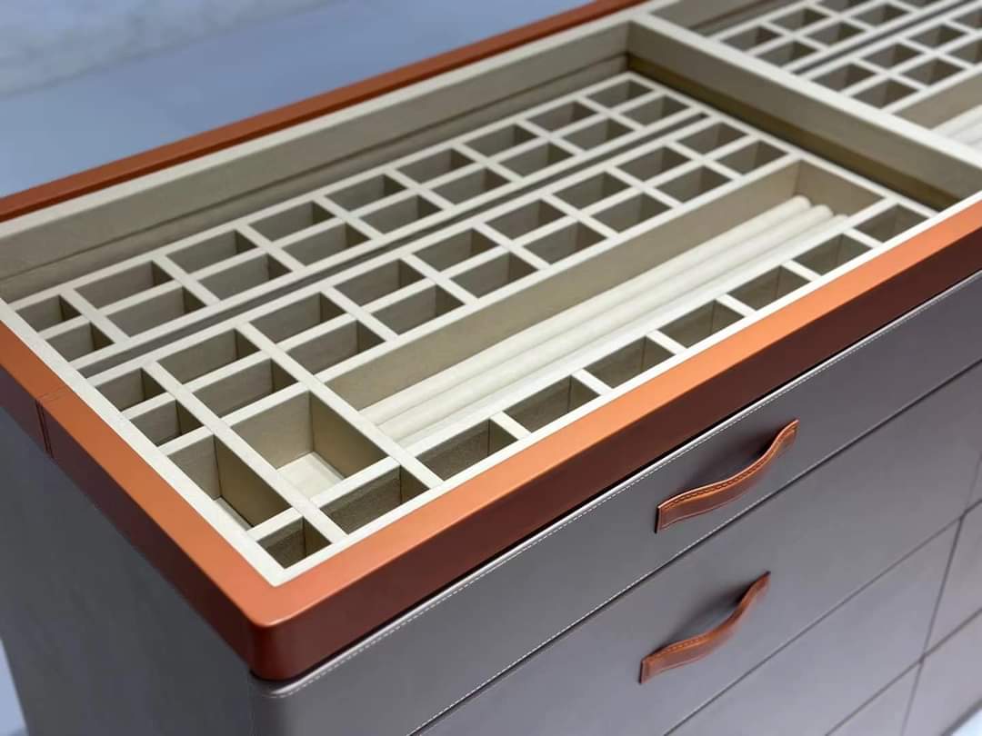 Luxury jewellery drawer with suede lining