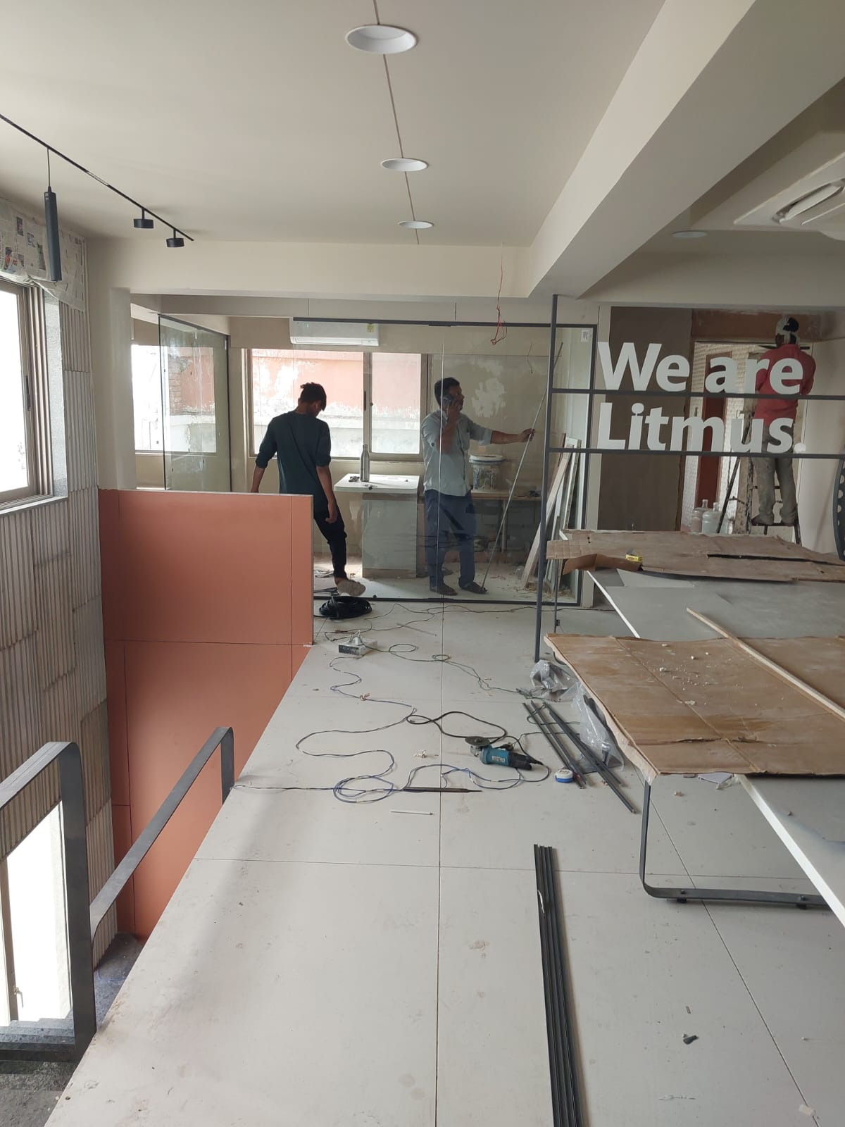 Commercial office — open workspace under construction