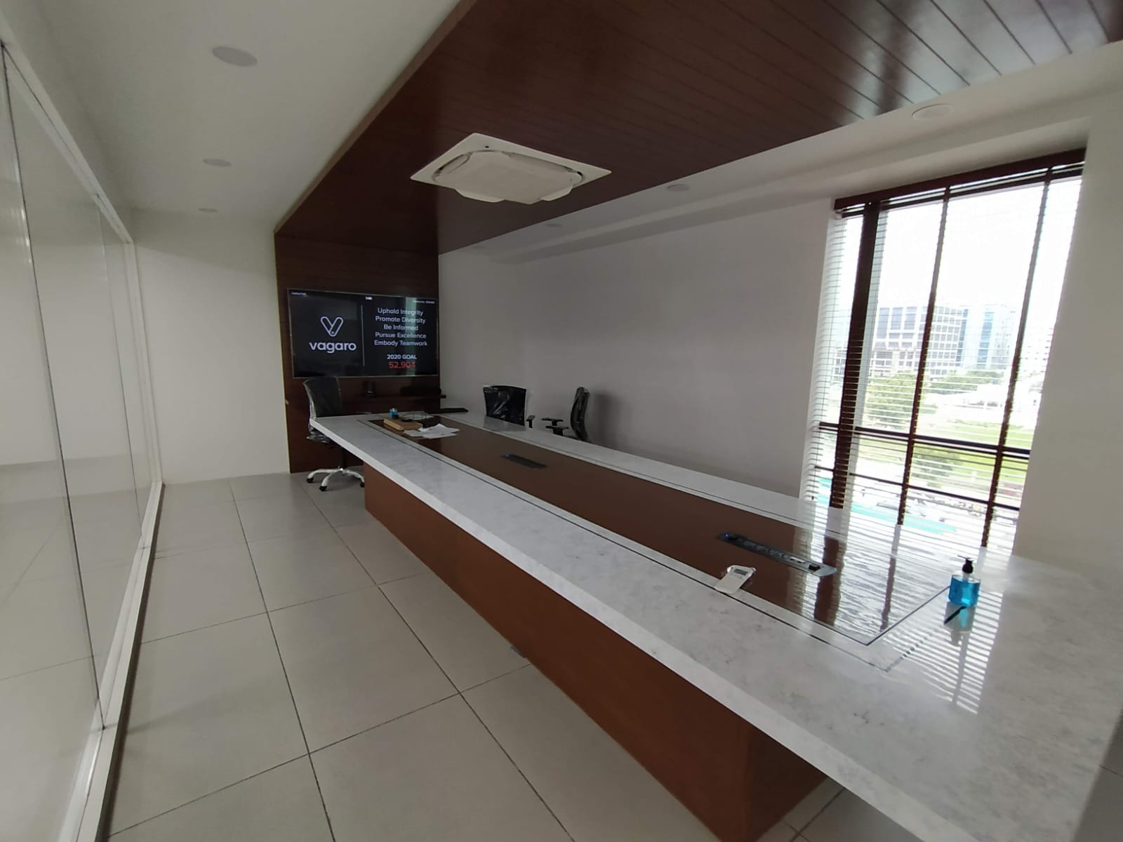 Office interiors — flooring and partition installation