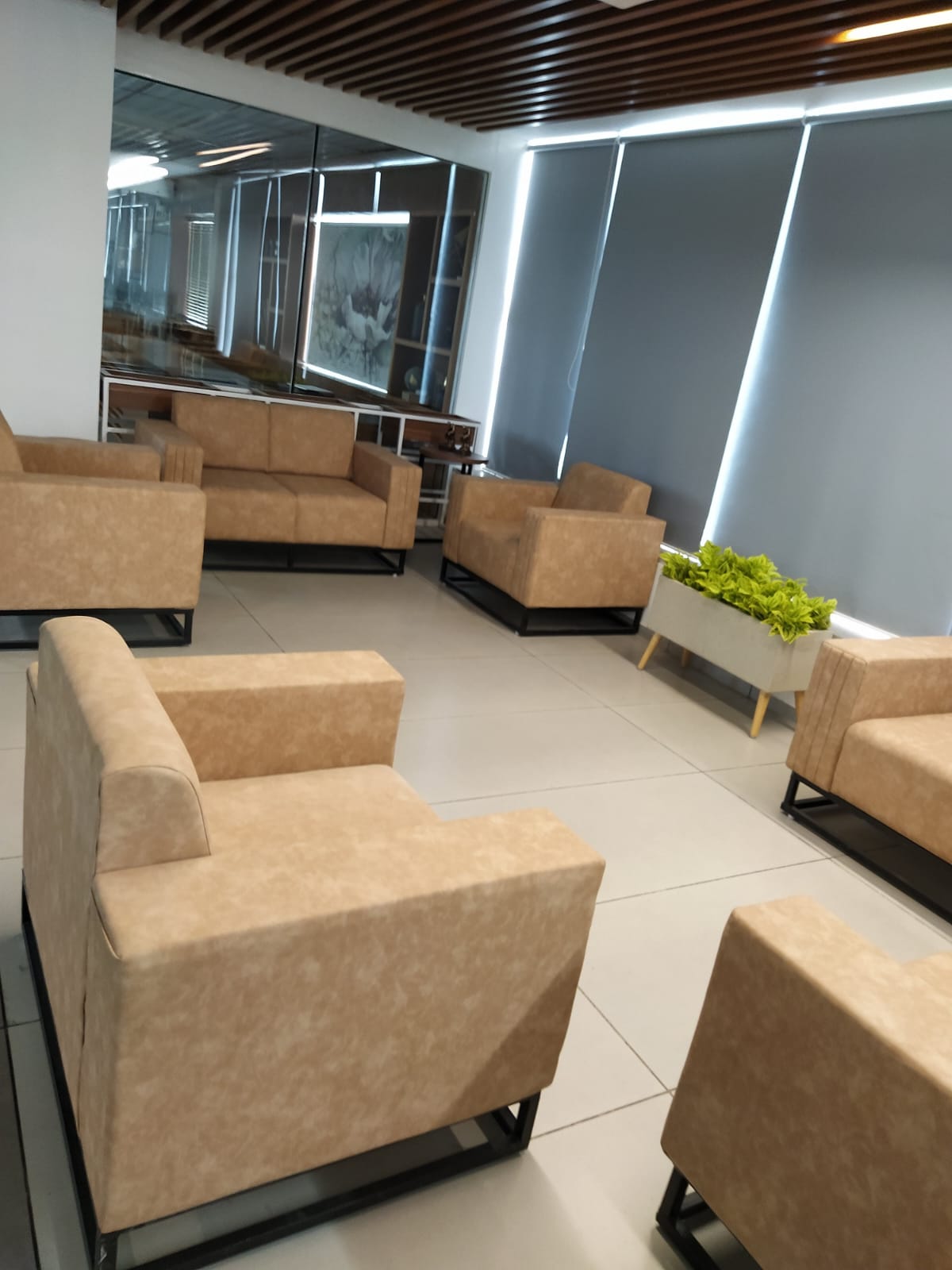Commercial project — open-plan workspace layout