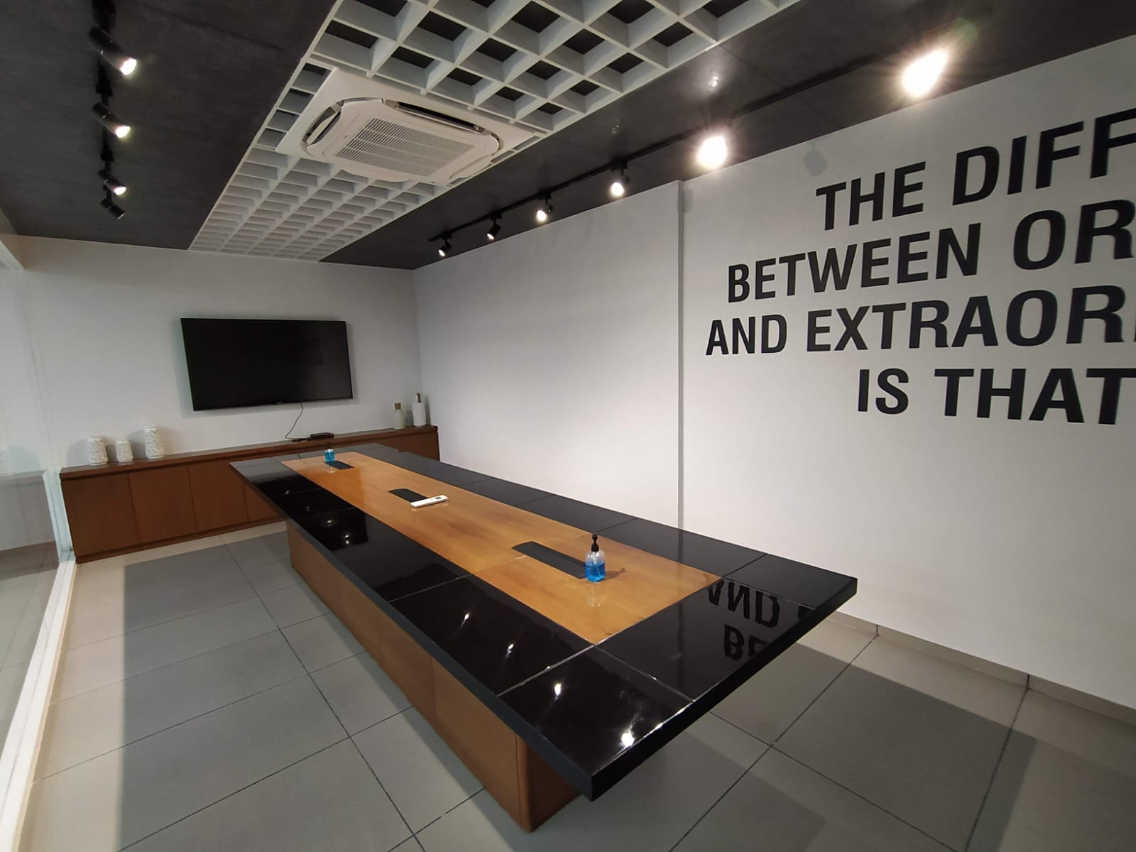 Office reception desk under fabrication