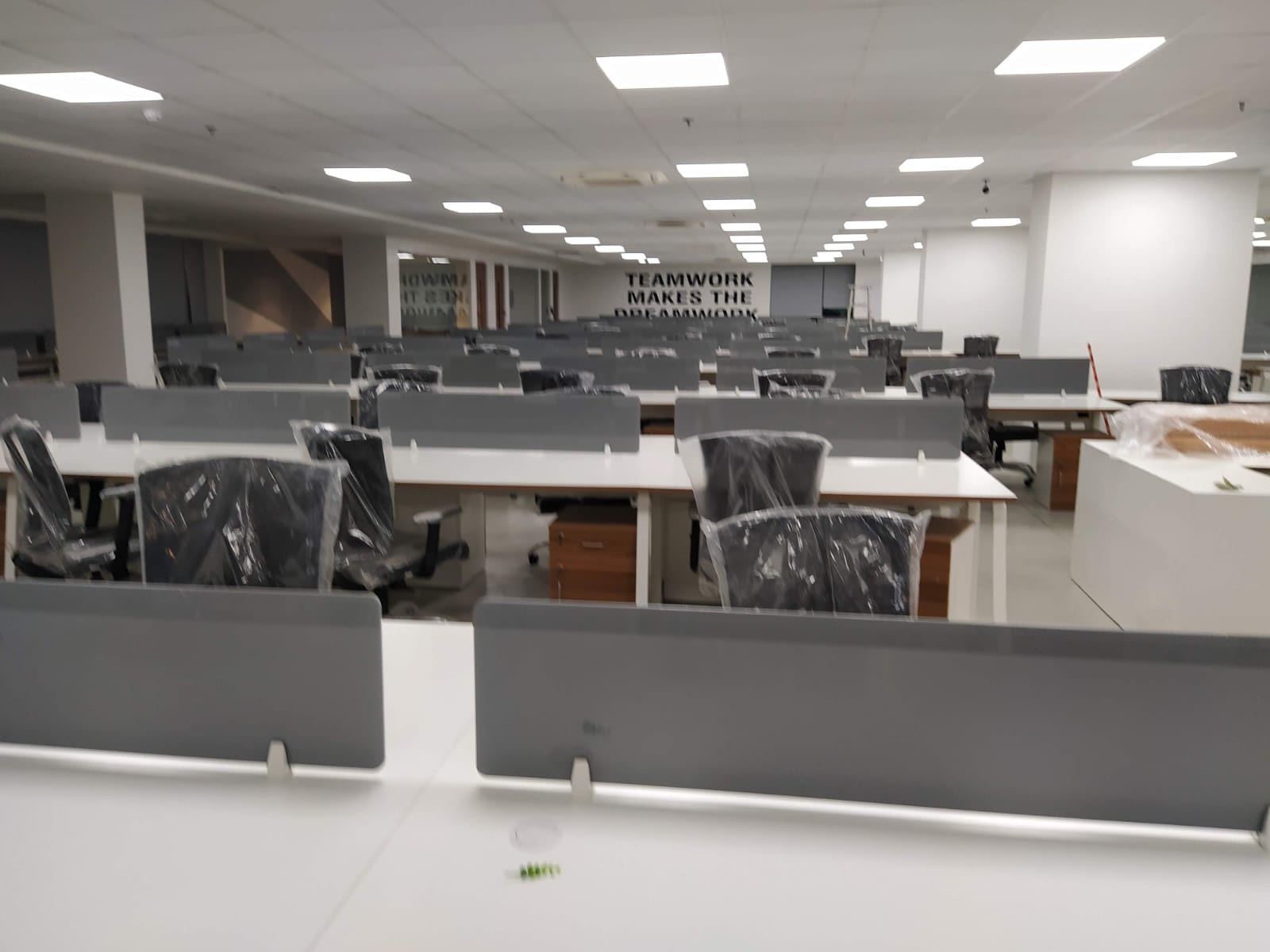 Office project — ceiling framework installation