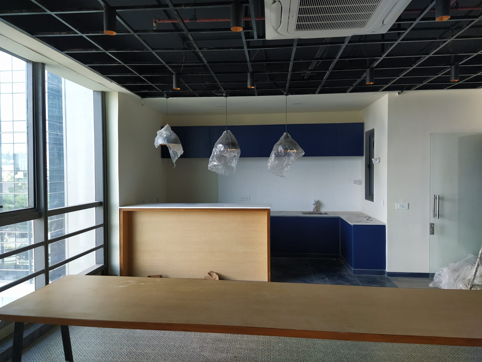 Work-in-progress — office false ceiling grid