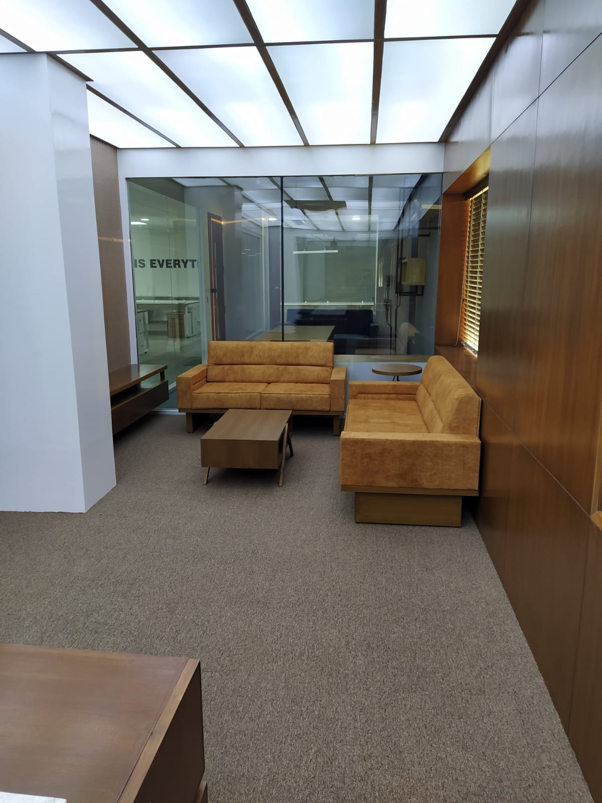 Office project — large floor plate with LED ceiling