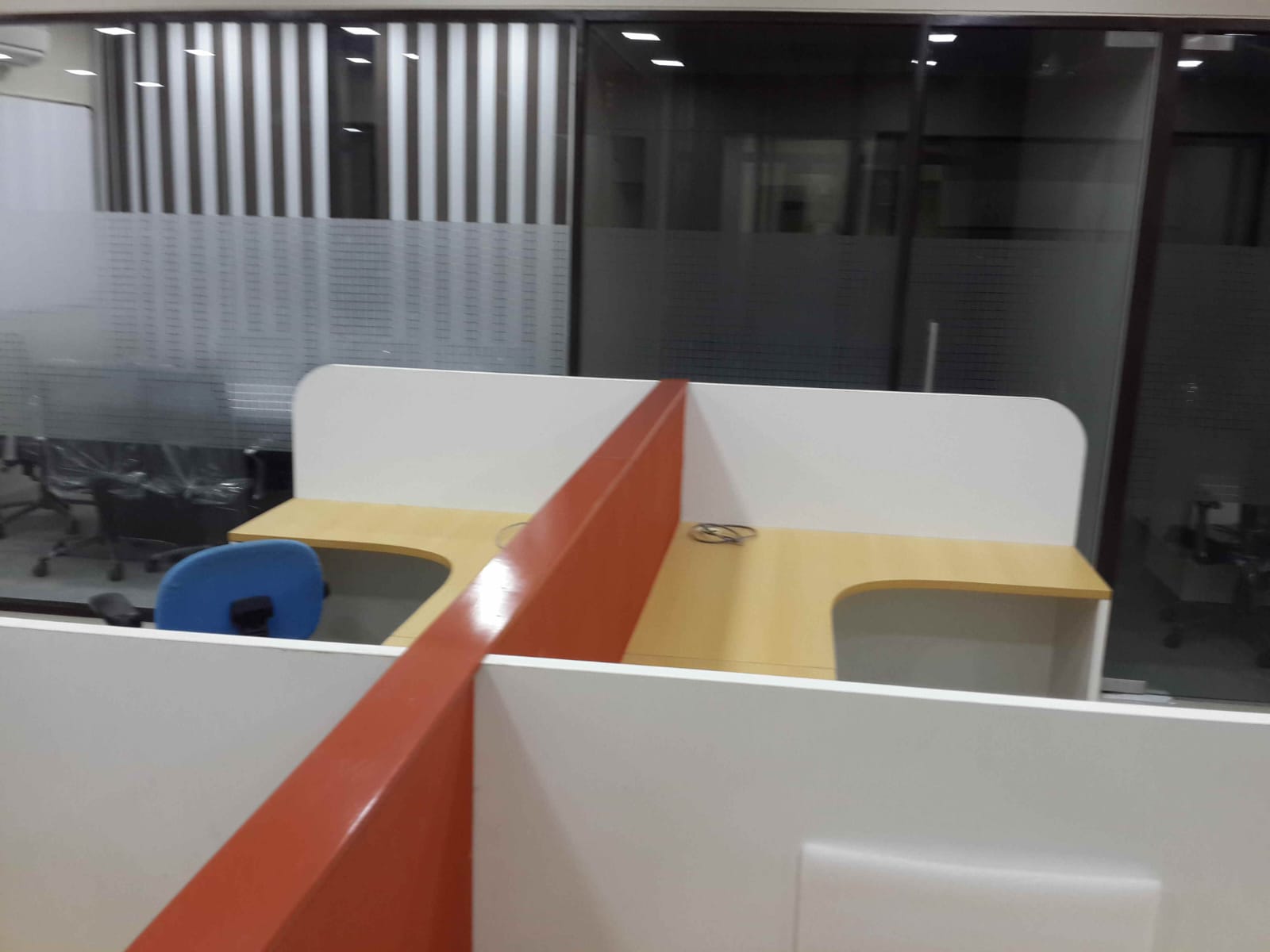 Office project — workstation zones under construction