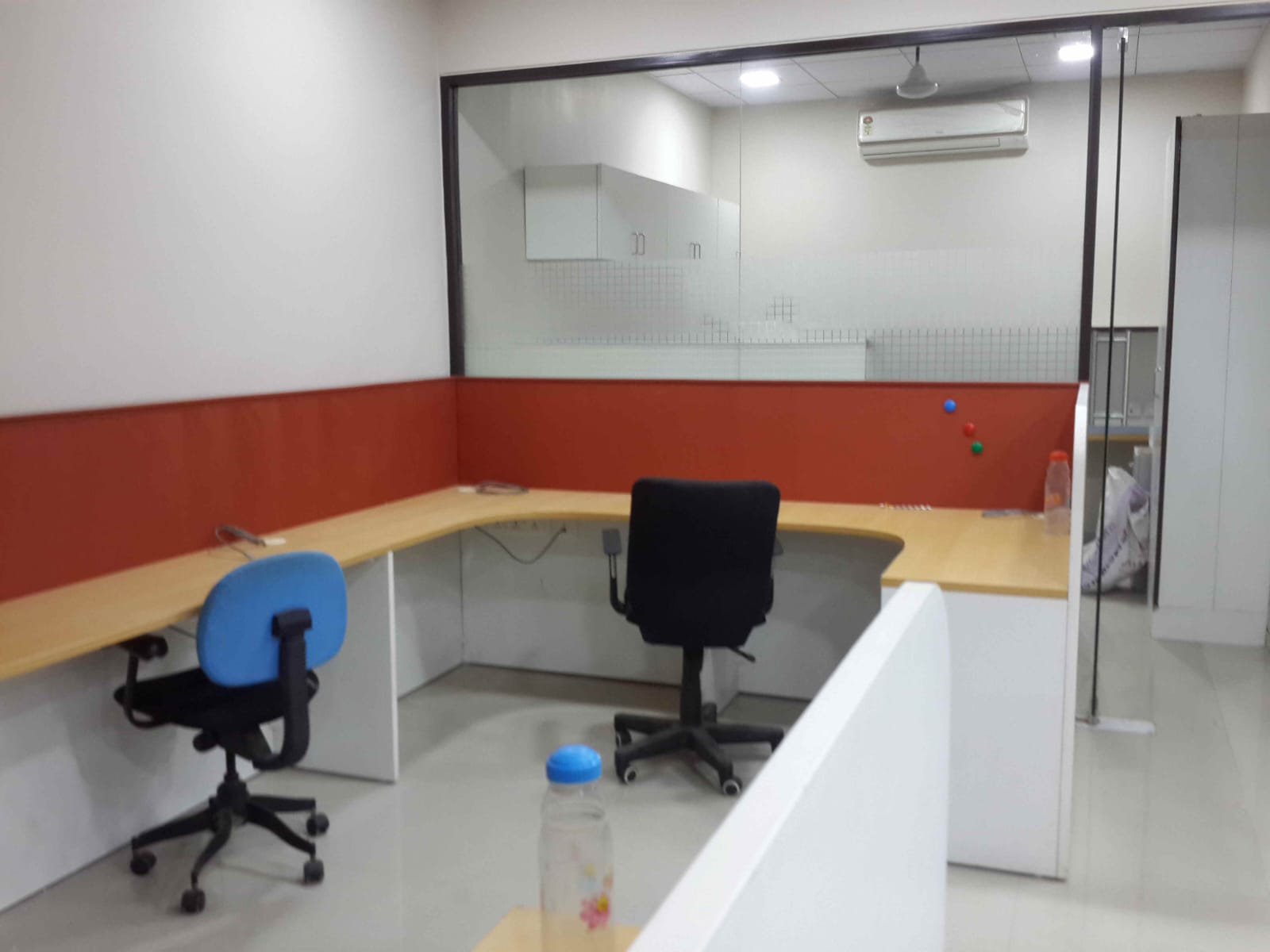 Office cabin — glass and aluminium framing complete