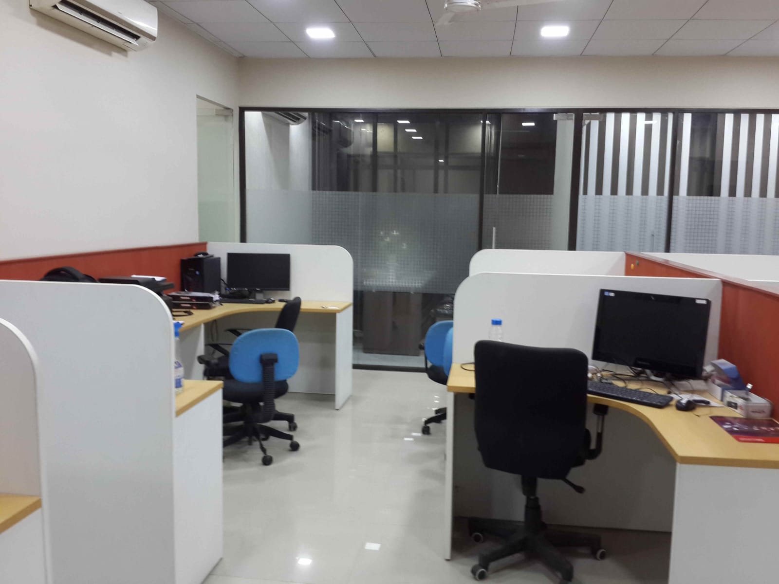 Office interiors — carpentry and finishing stage