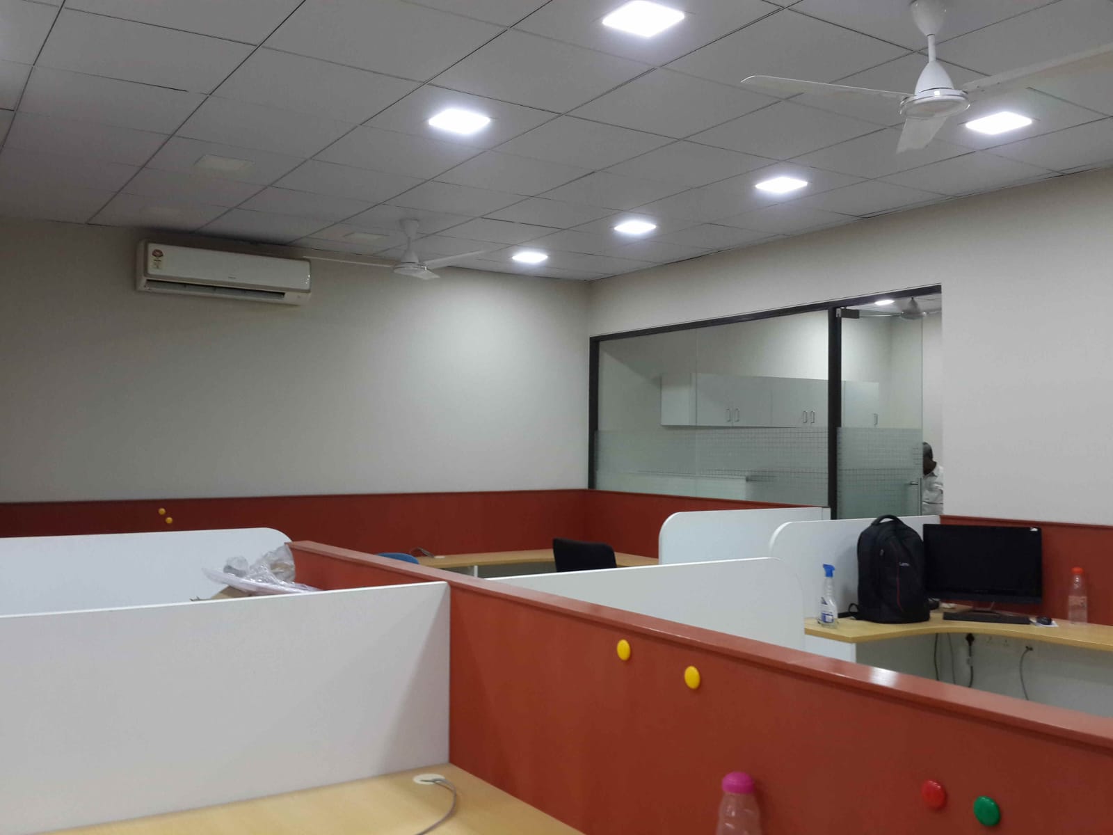 Office fit-out — workstation area almost complete
