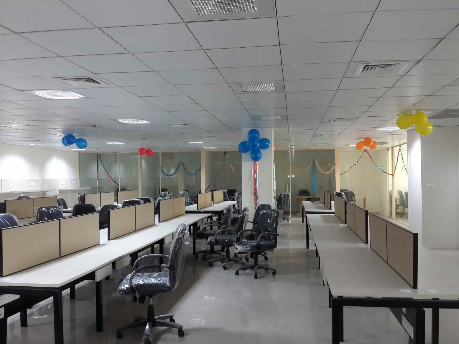 Office interior — wooden panelling and joinery