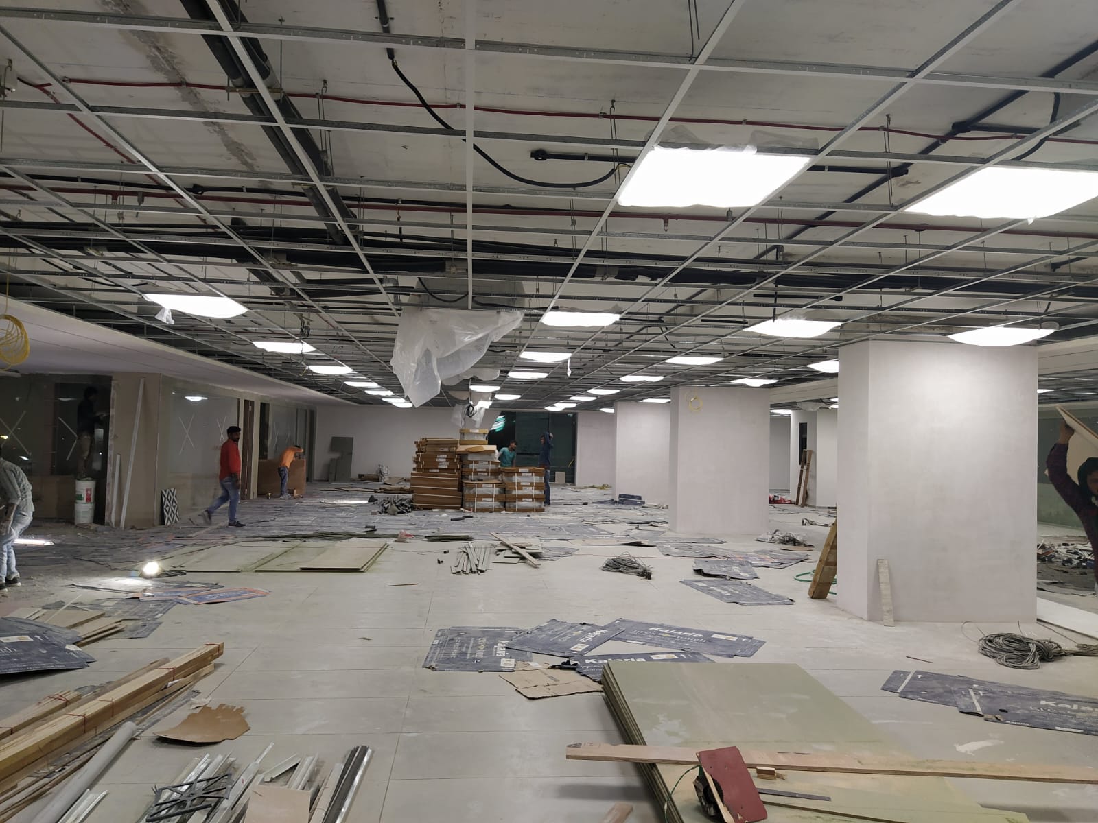 Commercial project — large floor with LED panel ceiling